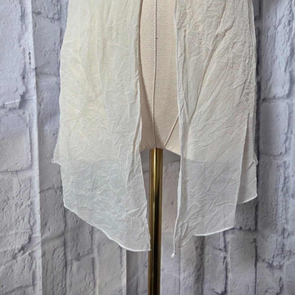 Victoria's Secret Large White Lace Trim 100% Silk Chiffon Babydoll Chemise Gown - Picture 3 of 12